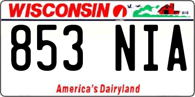 WI license plate 853NIA