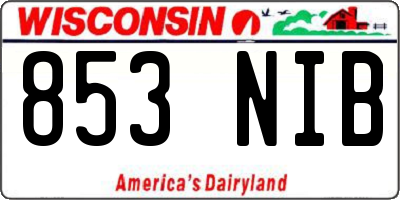 WI license plate 853NIB