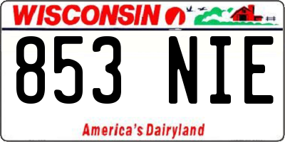 WI license plate 853NIE