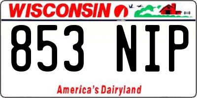 WI license plate 853NIP