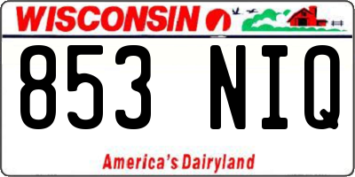 WI license plate 853NIQ