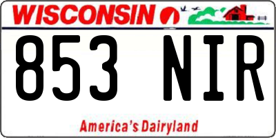 WI license plate 853NIR