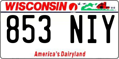 WI license plate 853NIY