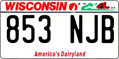 WI license plate 853NJB