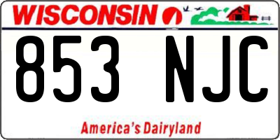WI license plate 853NJC