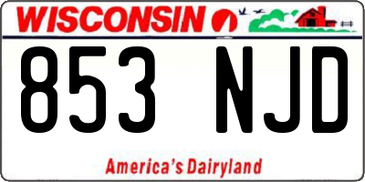 WI license plate 853NJD