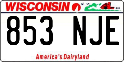 WI license plate 853NJE