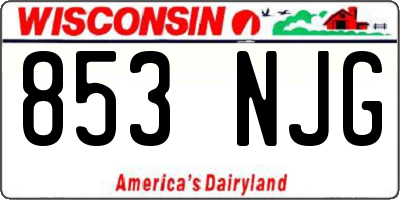 WI license plate 853NJG