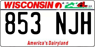 WI license plate 853NJH