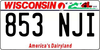 WI license plate 853NJI