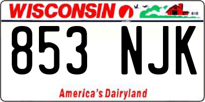 WI license plate 853NJK