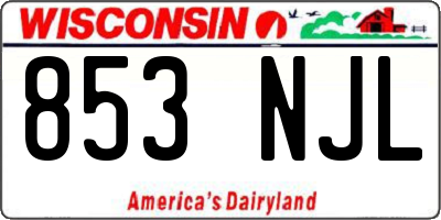 WI license plate 853NJL