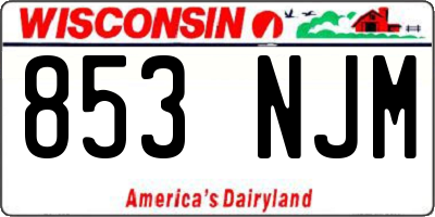 WI license plate 853NJM