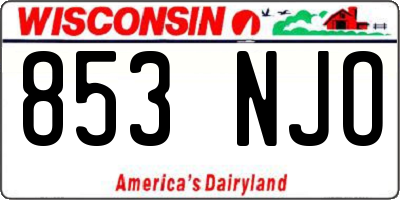 WI license plate 853NJO