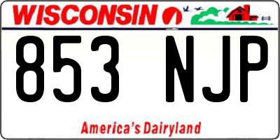 WI license plate 853NJP