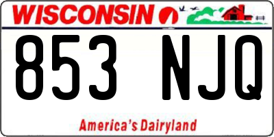 WI license plate 853NJQ