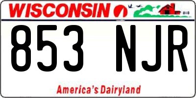 WI license plate 853NJR
