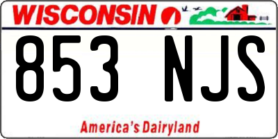 WI license plate 853NJS