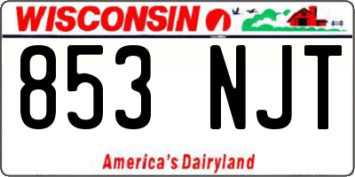 WI license plate 853NJT