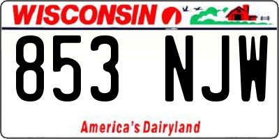 WI license plate 853NJW