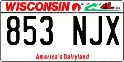 WI license plate 853NJX
