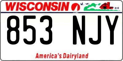WI license plate 853NJY