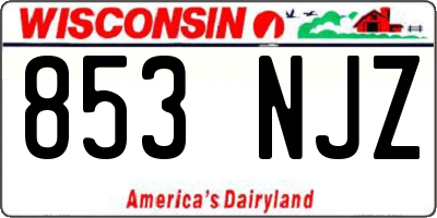 WI license plate 853NJZ