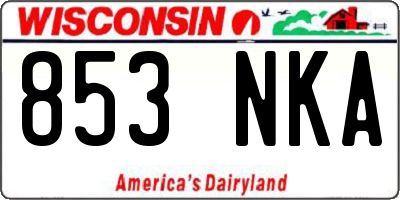 WI license plate 853NKA