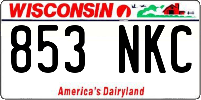 WI license plate 853NKC