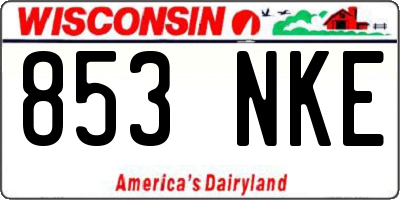 WI license plate 853NKE