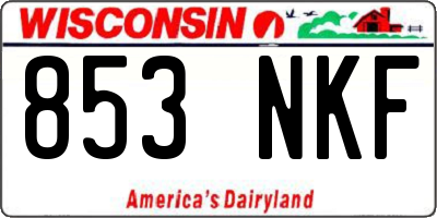 WI license plate 853NKF