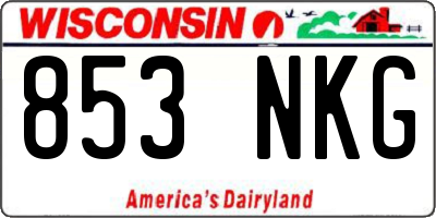 WI license plate 853NKG