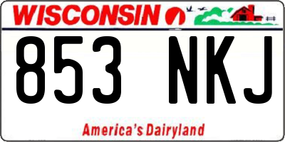 WI license plate 853NKJ