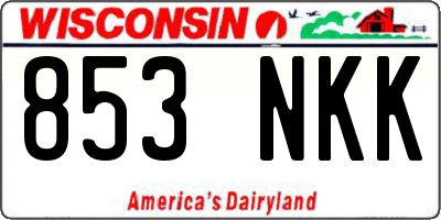 WI license plate 853NKK