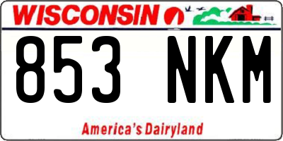 WI license plate 853NKM