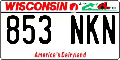 WI license plate 853NKN