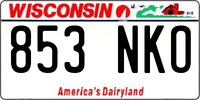 WI license plate 853NKO