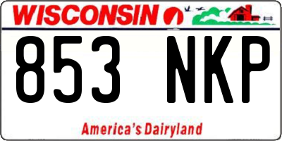 WI license plate 853NKP