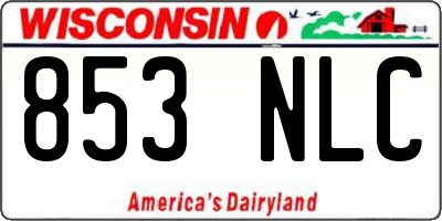WI license plate 853NLC