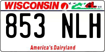 WI license plate 853NLH