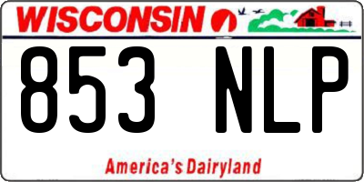WI license plate 853NLP