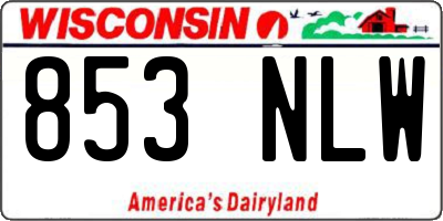 WI license plate 853NLW