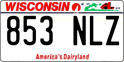 WI license plate 853NLZ