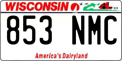 WI license plate 853NMC