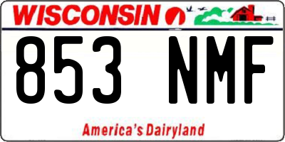 WI license plate 853NMF