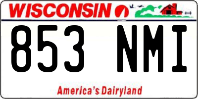 WI license plate 853NMI