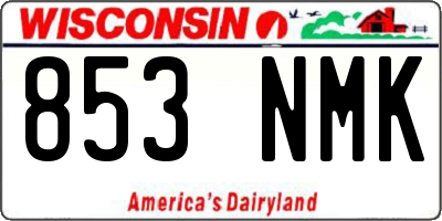 WI license plate 853NMK