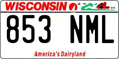 WI license plate 853NML