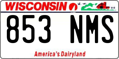 WI license plate 853NMS