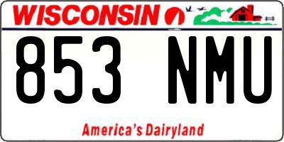 WI license plate 853NMU